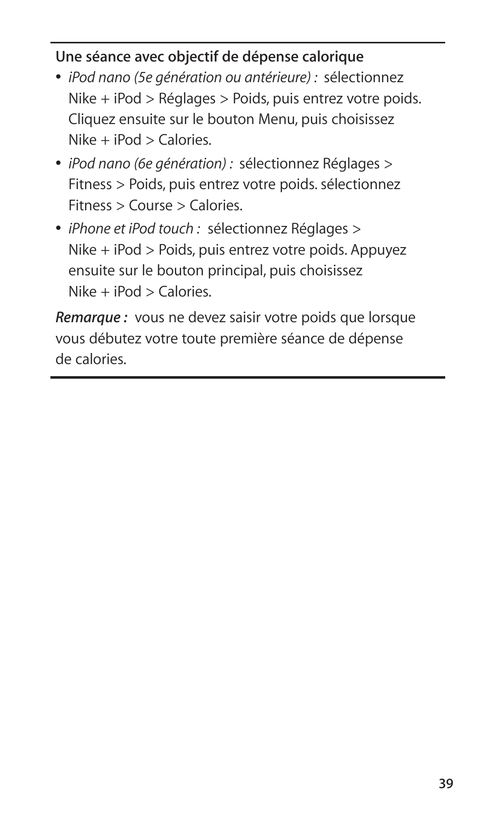 Apple Nike + iPod Sensor User Manual | Page 39 / 144