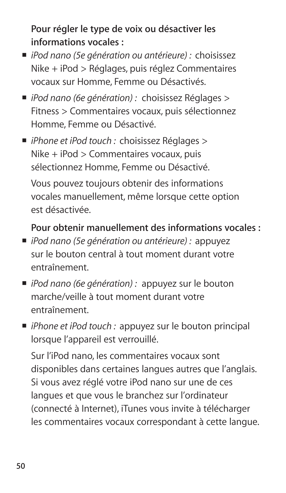 Apple Nike + iPod Sensor User Manual | Page 50 / 144