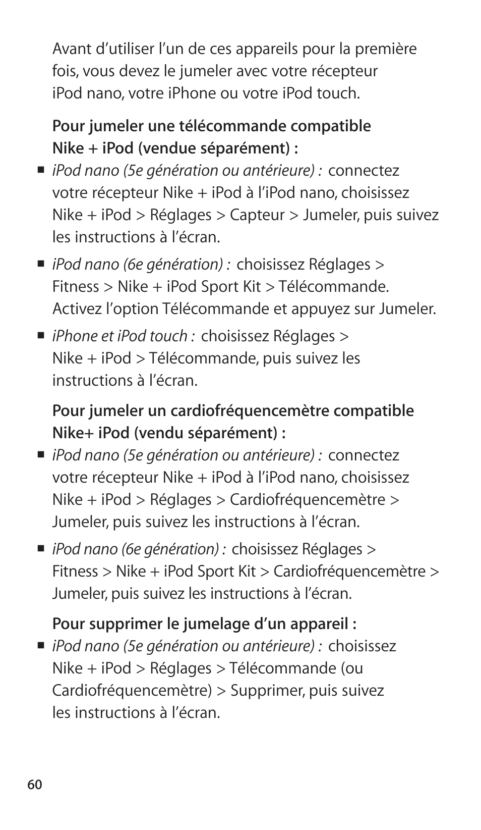 Apple Nike + iPod Sensor User Manual | Page 60 / 144