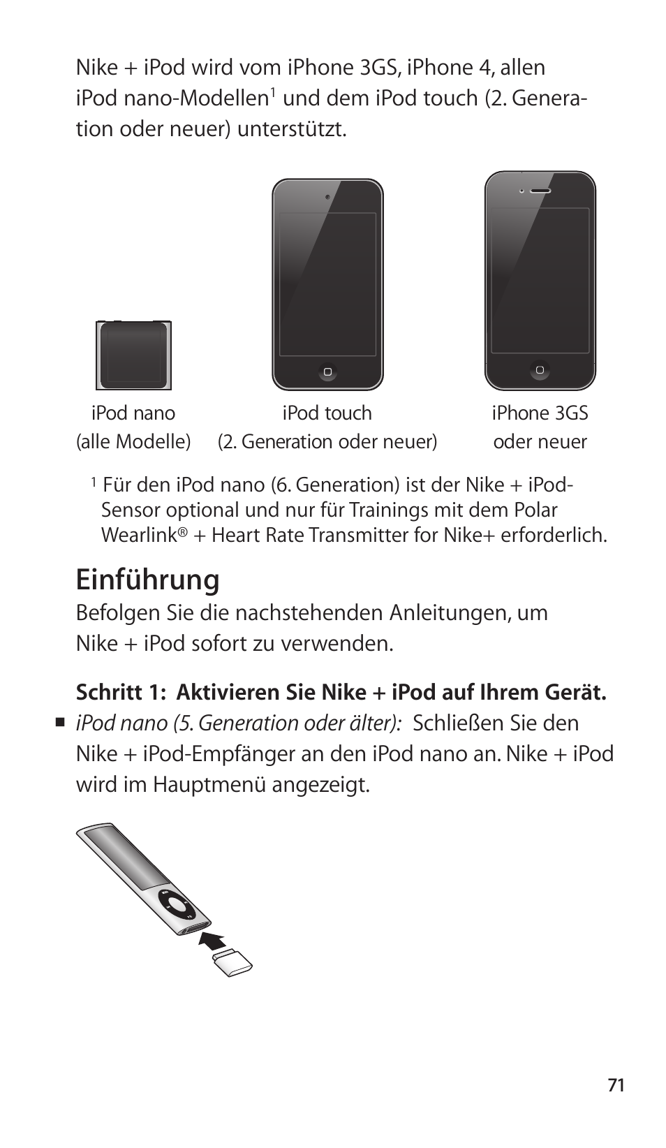 Einführung, 71 einführung | Apple Nike + iPod Sensor User Manual | Page 71 / 144