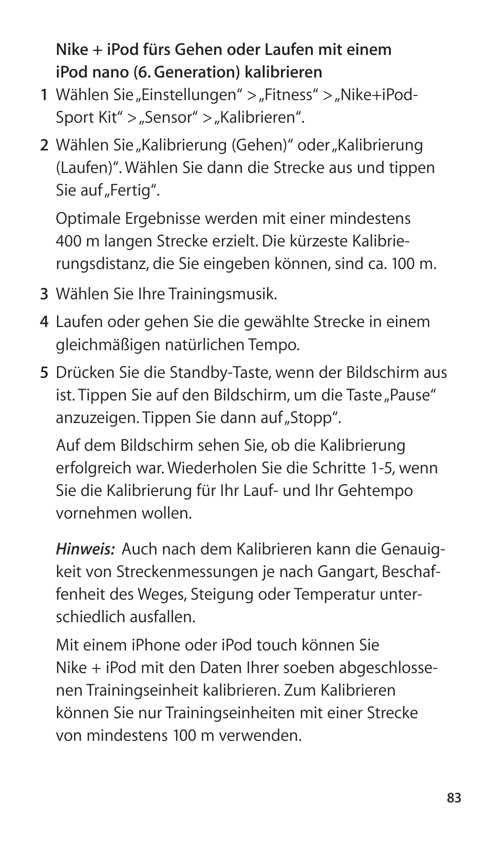 Apple Nike + iPod Sensor User Manual | Page 83 / 144