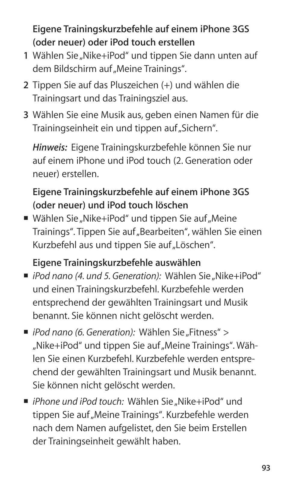 Apple Nike + iPod Sensor User Manual | Page 93 / 144
