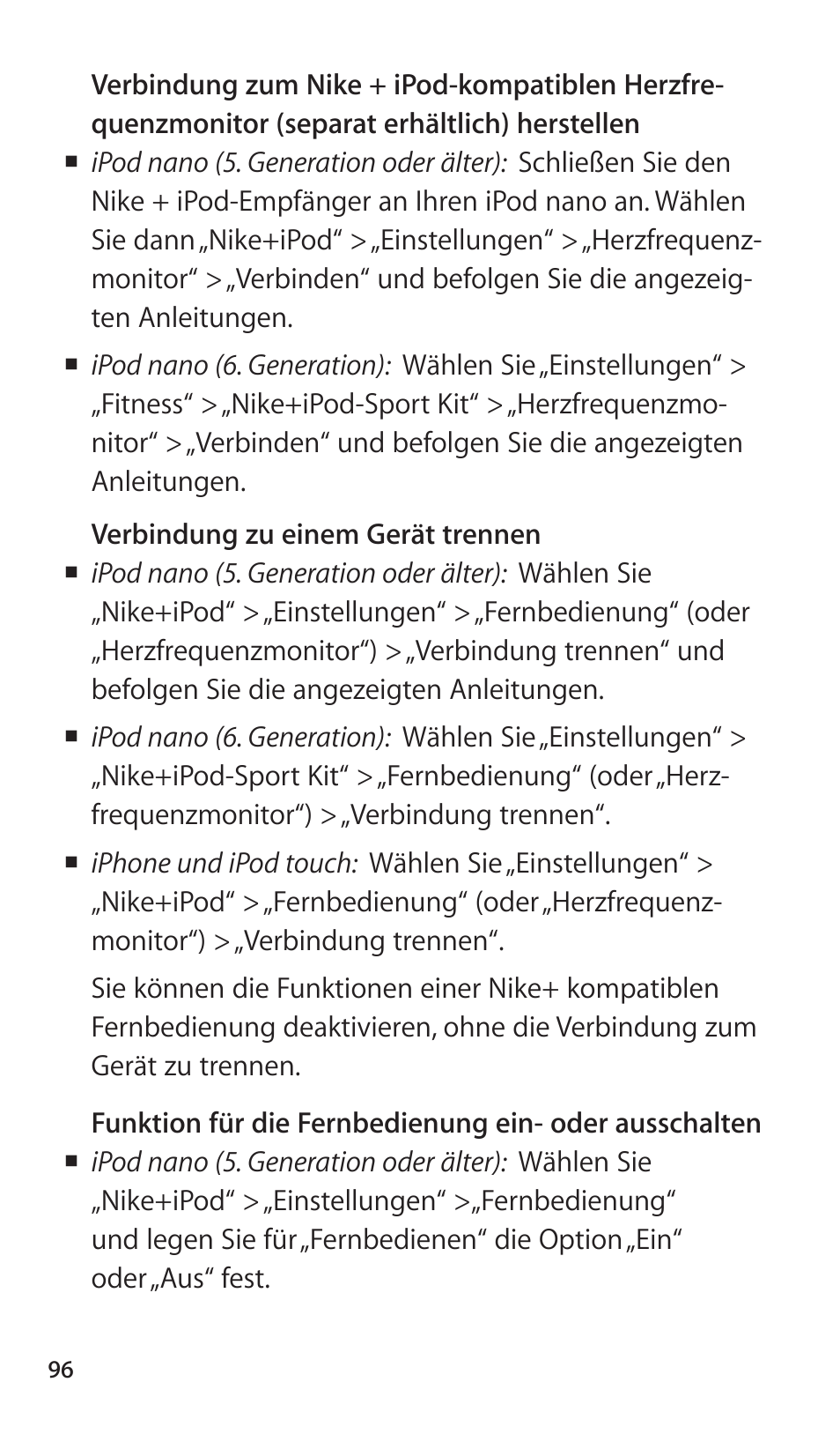 Apple Nike + iPod Sensor User Manual | Page 96 / 144
