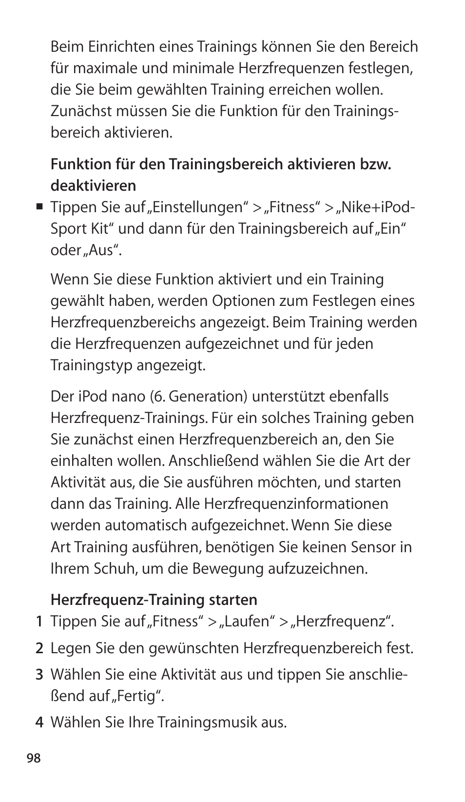 Apple Nike + iPod Sensor User Manual | Page 98 / 144