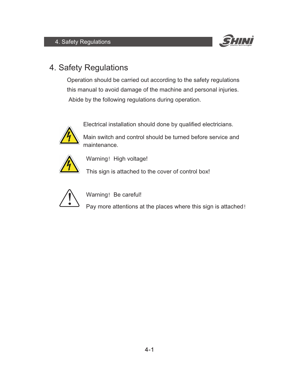 Safety regulations | Yuh Dak SIC-A series User Manual | Page 11 / 85