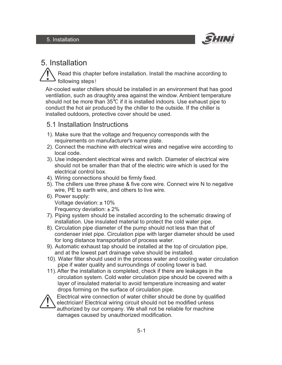 Installation, 1 installation instructions | Yuh Dak SIC-A series User Manual | Page 14 / 85