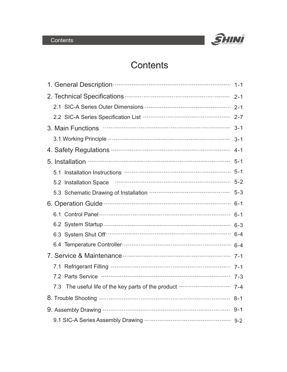 Yuh Dak SIC-A series User Manual | Page 3 / 85