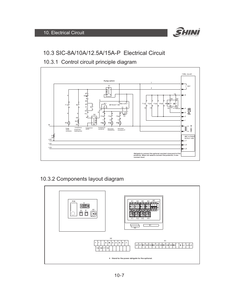 1 control circuit principle diagram, 2 components layout diagram, Electrical circuit | Yuh Dak SIC-A series User Manual | Page 47 / 85