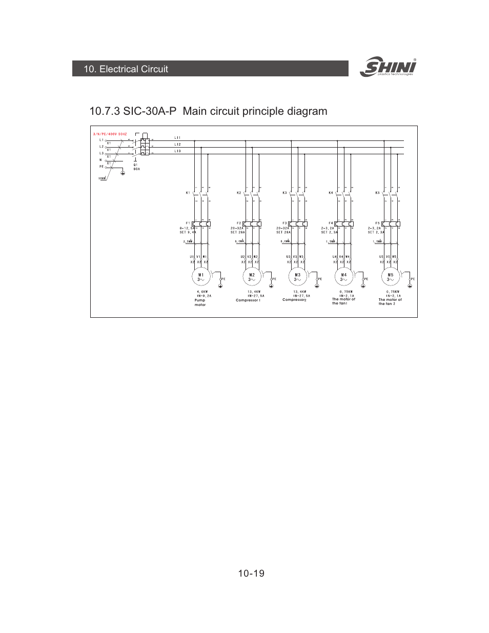 3 sic-30a-p main circuit principle diagram, 19 10. electrical circuit | Yuh Dak SIC-A series User Manual | Page 59 / 85