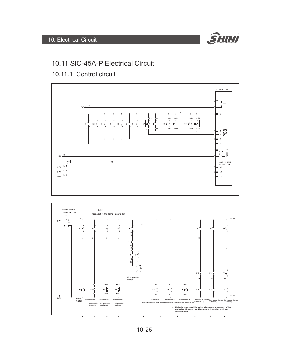 11 sic-45a-p electrical circuit, 1 control circuit, 25 10. electrical circuit | Yuh Dak SIC-A series User Manual | Page 65 / 85