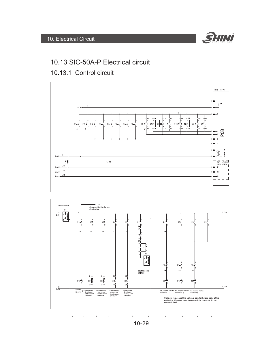 13 sic-50a-p electrical circuit, 1 control circuit, 29 10. electrical circuit | Yuh Dak SIC-A series User Manual | Page 69 / 85