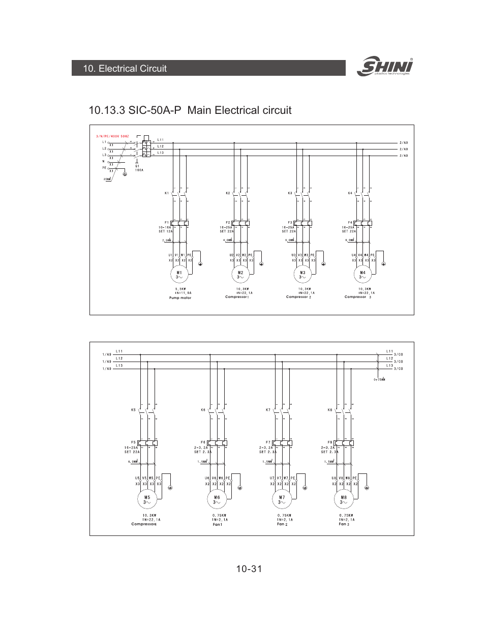 3 sic-50a-p main electrical circuit, 31 10. electrical circuit | Yuh Dak SIC-A series User Manual | Page 71 / 85