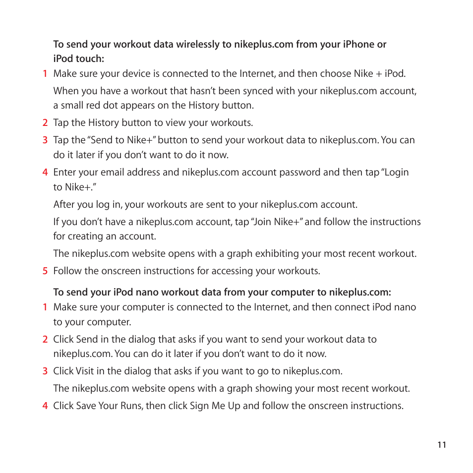 Apple Nike + iPod User Manual | Page 11 / 128