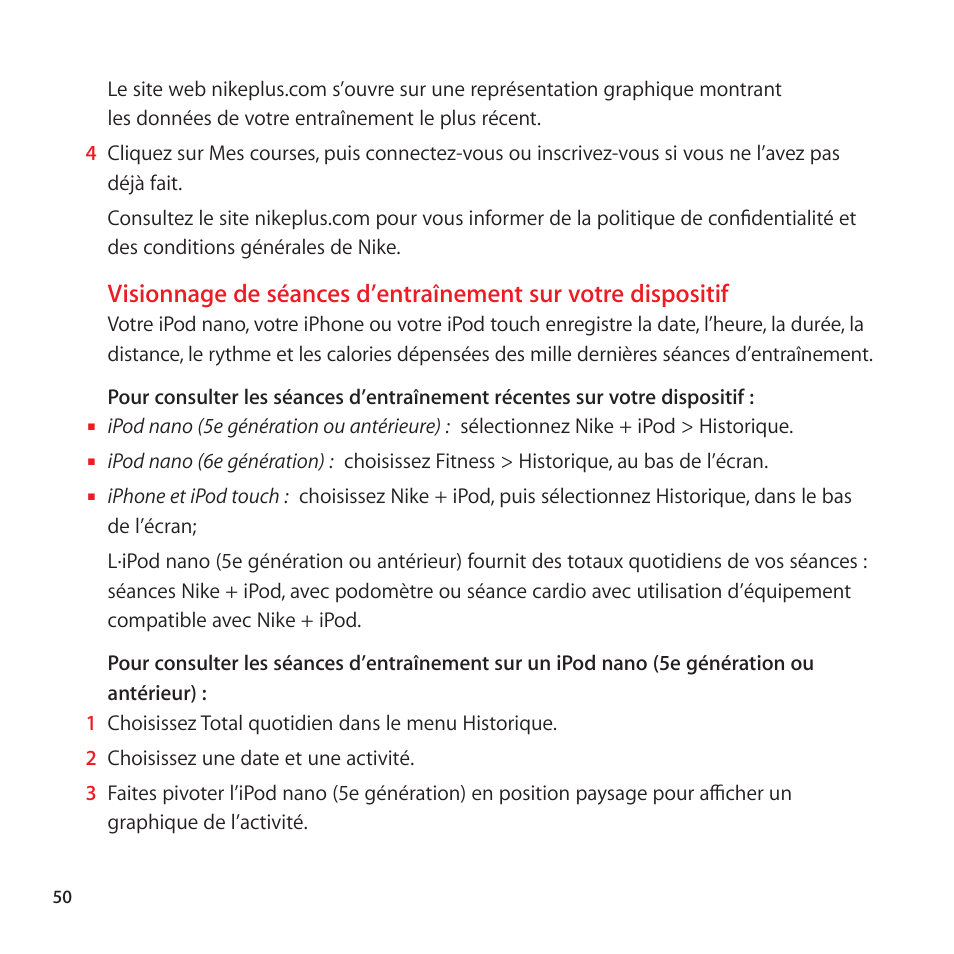 Apple Nike + iPod User Manual | Page 50 / 128