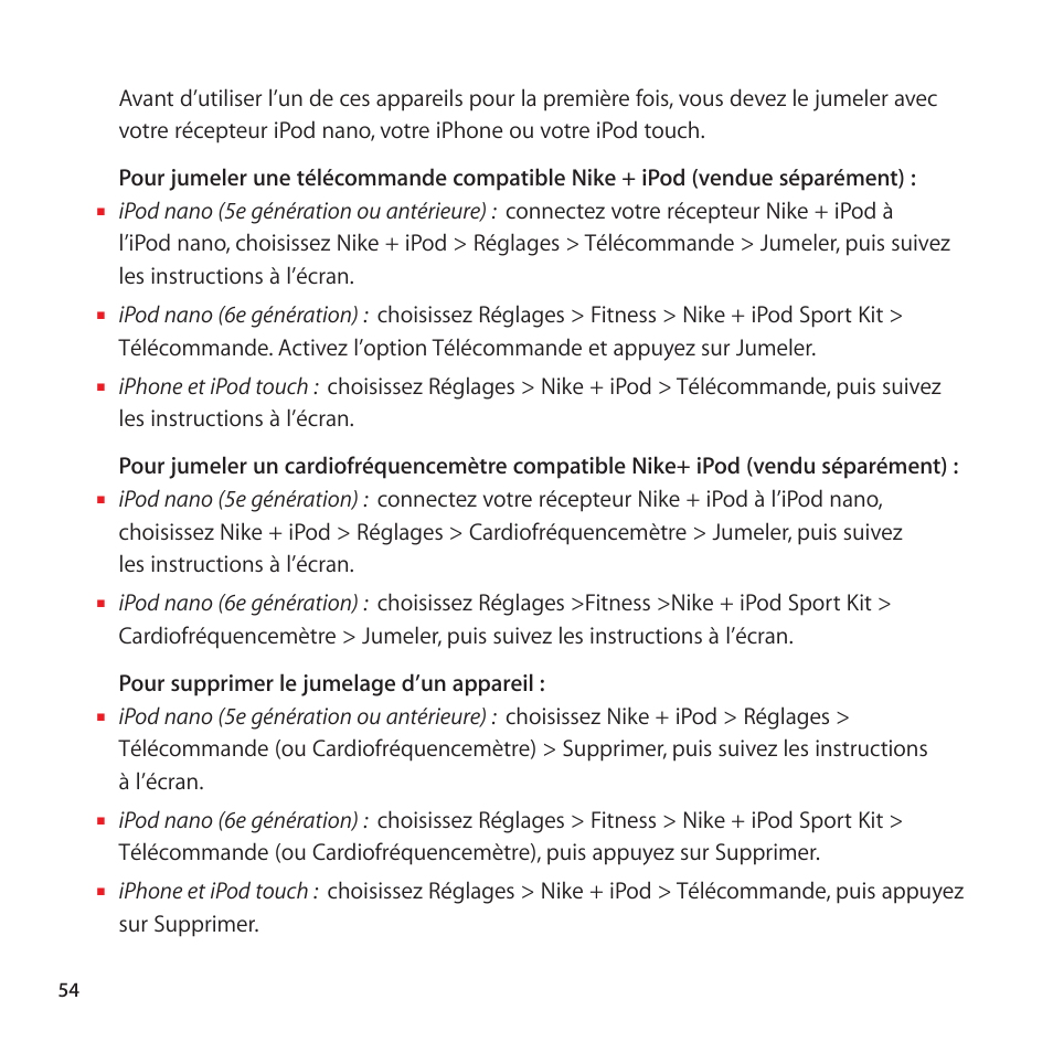 Apple Nike + iPod User Manual | Page 54 / 128