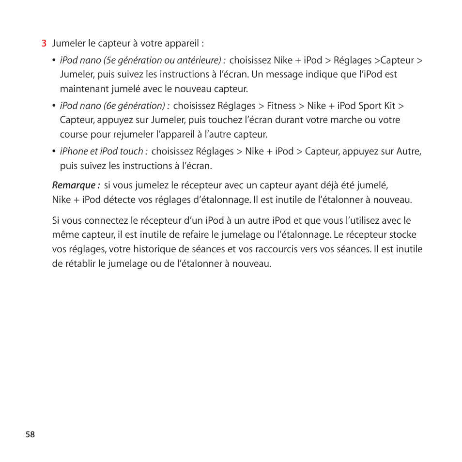 Apple Nike + iPod User Manual | Page 58 / 128
