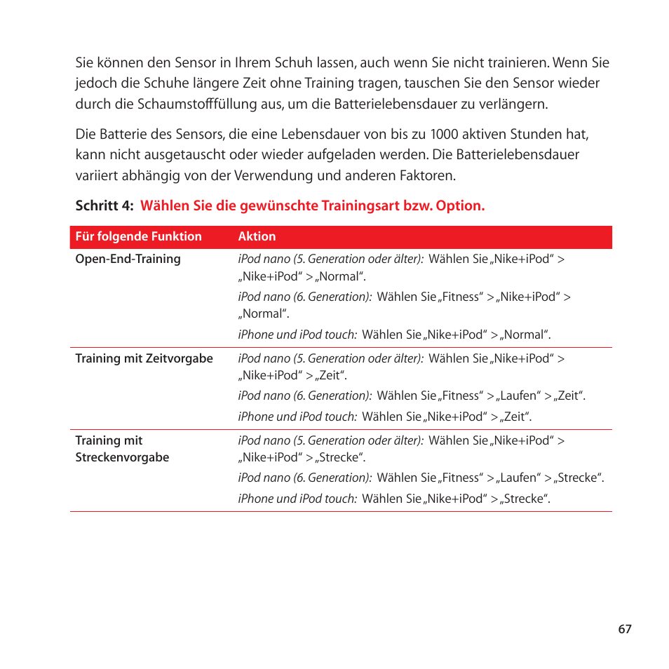 Apple Nike + iPod User Manual | Page 67 / 128