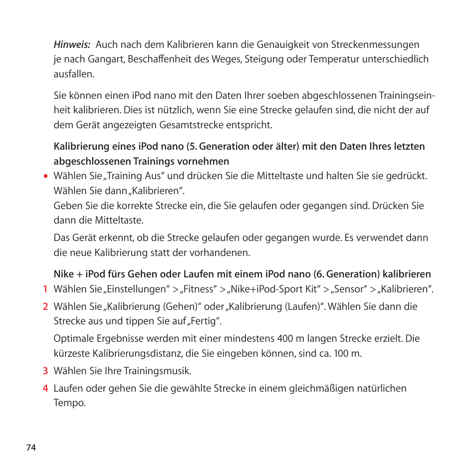 Apple Nike + iPod User Manual | Page 74 / 128