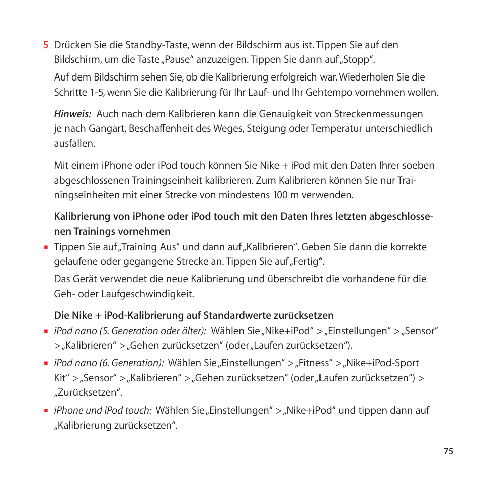 Apple Nike + iPod User Manual | Page 75 / 128