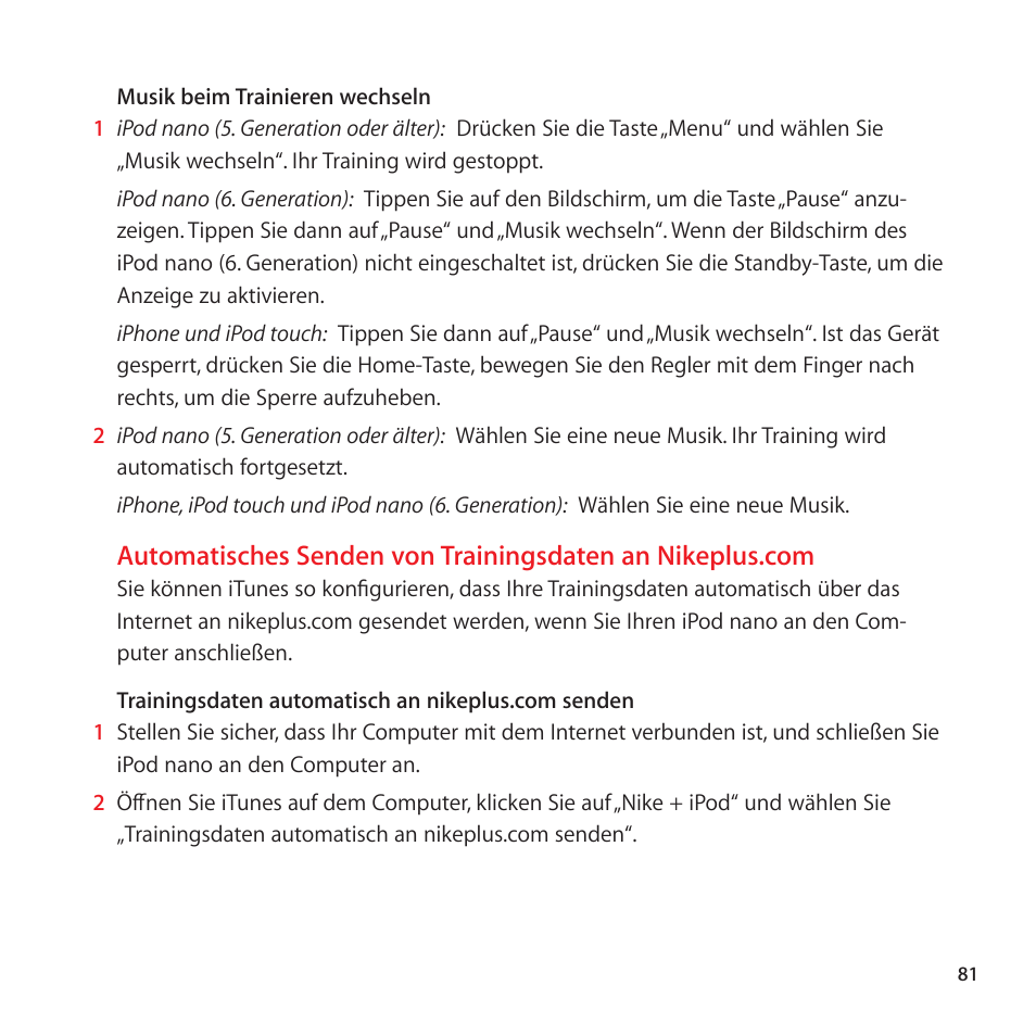 Apple Nike + iPod User Manual | Page 81 / 128