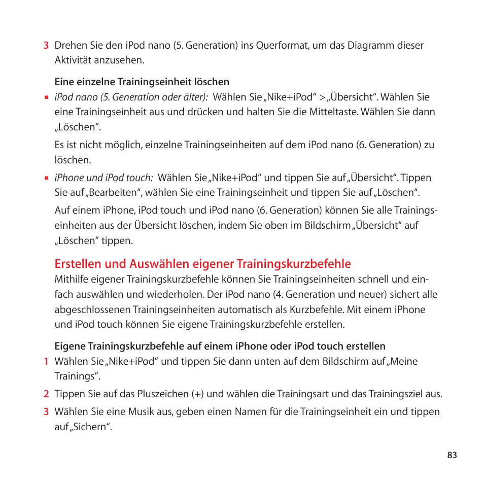 Apple Nike + iPod User Manual | Page 83 / 128