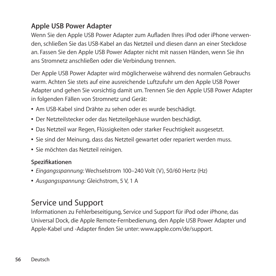 Service und support | Apple Universal Dock User Manual | Page 56 / 88