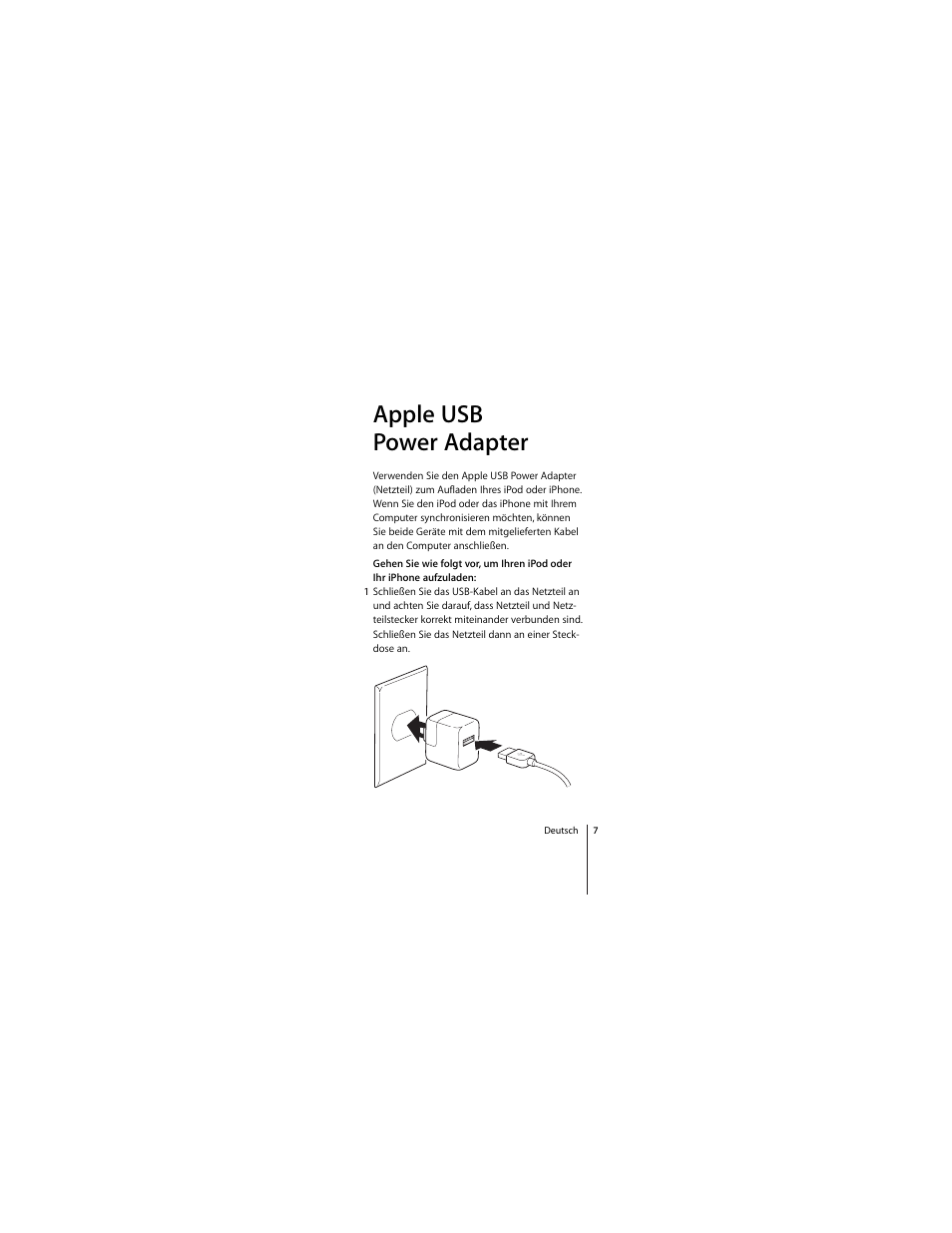 Apple usb power adapter | Apple USB Power Adapter (Netzteil) User Manual | Page 7 / 16