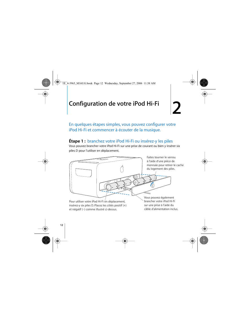 Configuration de votre ipod hi-fi | Apple iPod Hi-Fi User Manual | Page 12 / 106