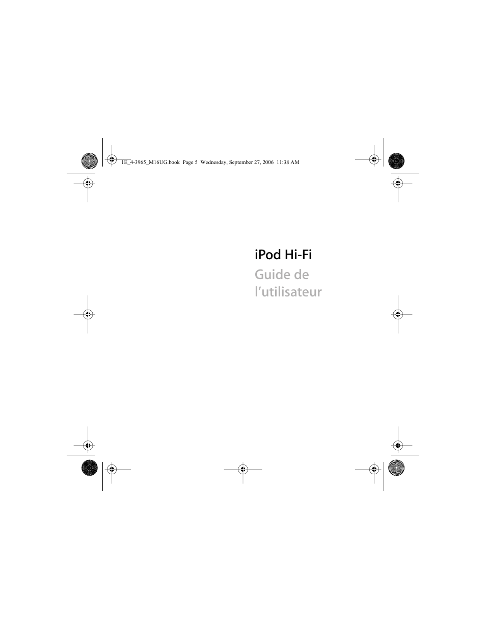 Ipod hi-fi guide de l’utilisateur | Apple iPod Hi-Fi User Manual | Page 5 / 106