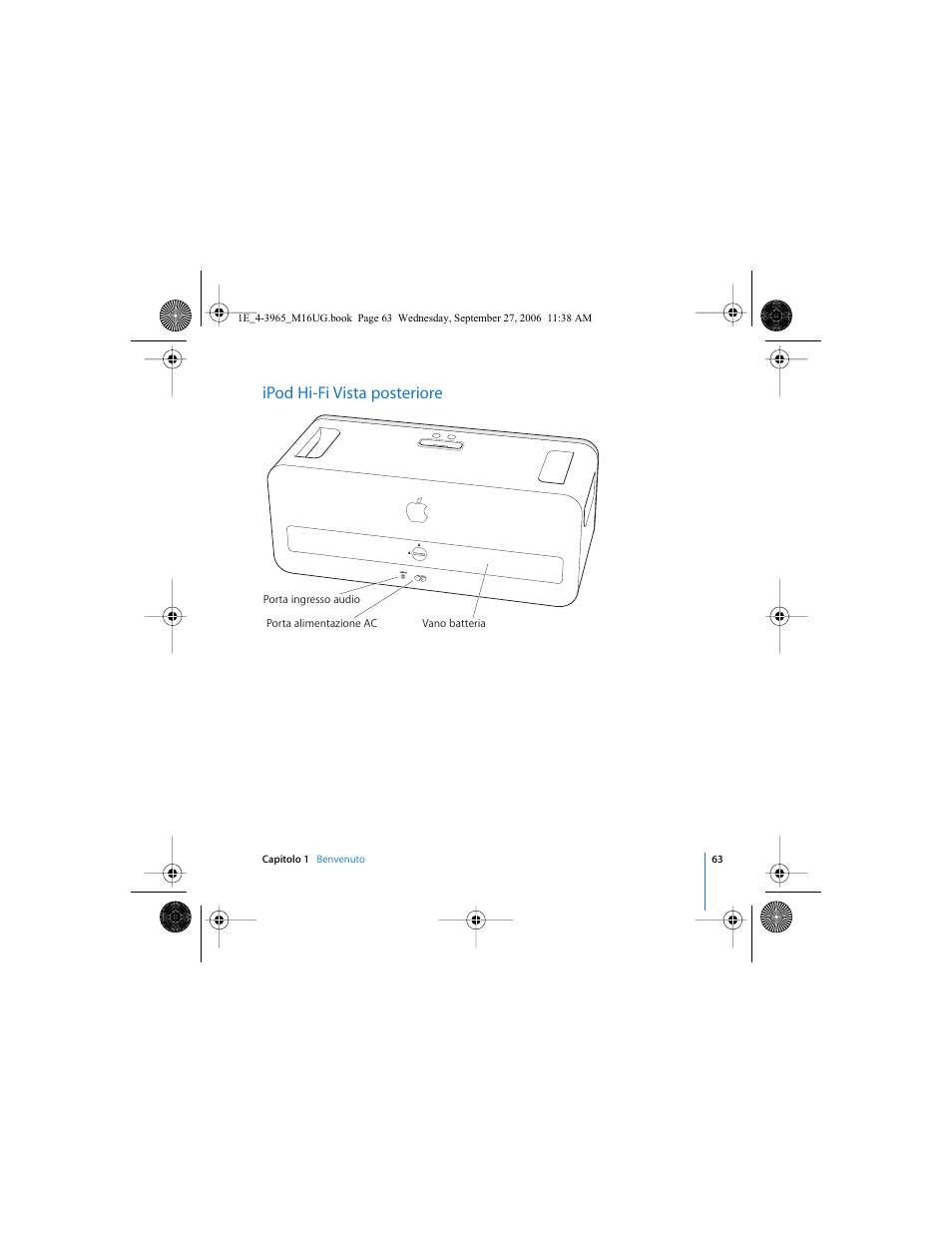 Ipod hi-fi vista posteriore | Apple iPod Hi-Fi User Manual | Page 63 / 106