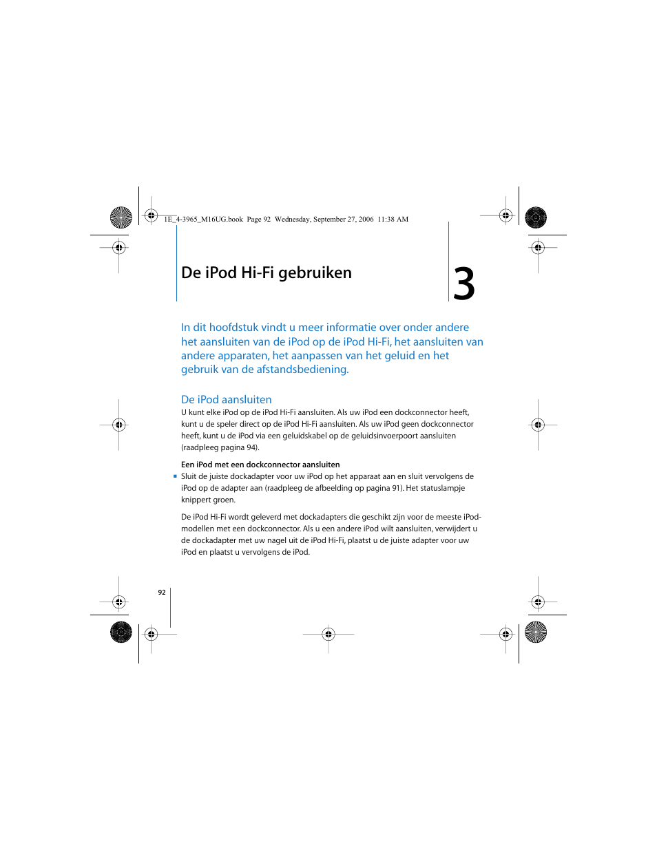 De ipod hi-fi gebruiken | Apple iPod Hi-Fi User Manual | Page 92 / 106