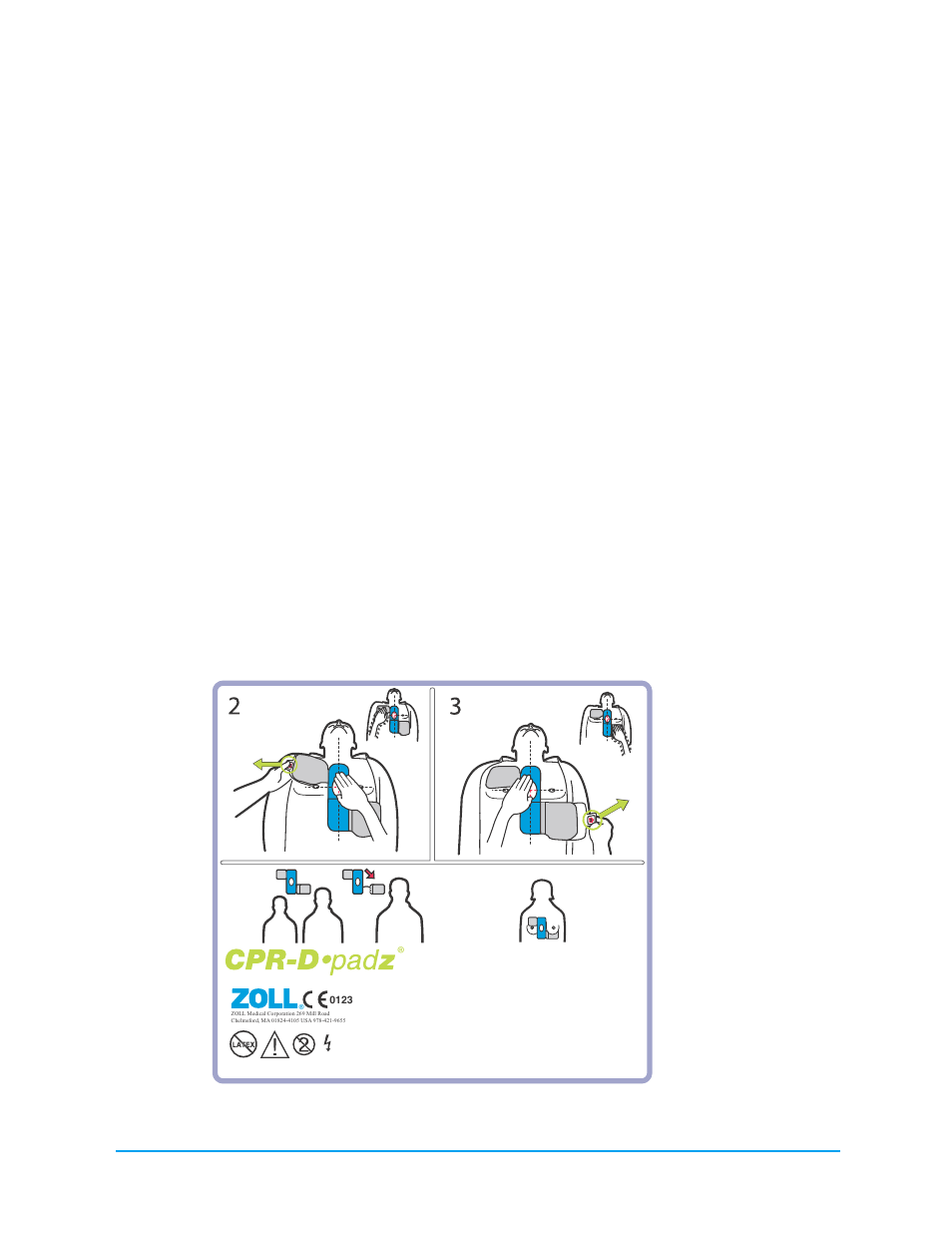 Aplicación de los parches cpr-d, Padz | ZOLL AED Plus Rev F User Manual | Page 22 / 44