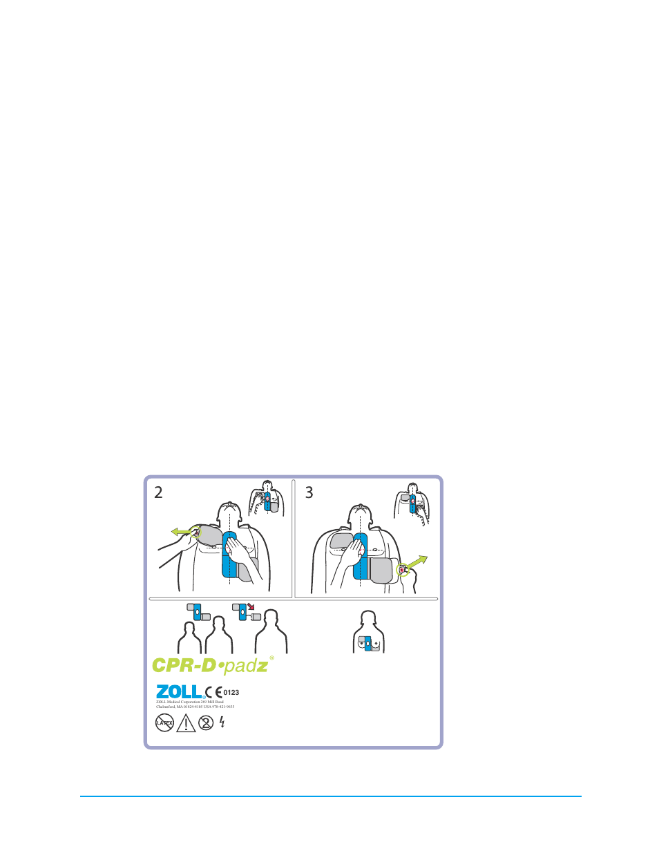 Aplicación de los parches cpr-d-padz | ZOLL AED Plus Rev B User Manual | Page 22 / 44