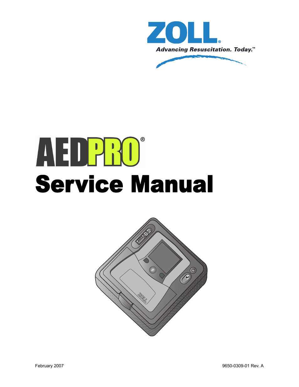 Service manual | ZOLL AED Pro Rev A User Manual | Page 3 / 36