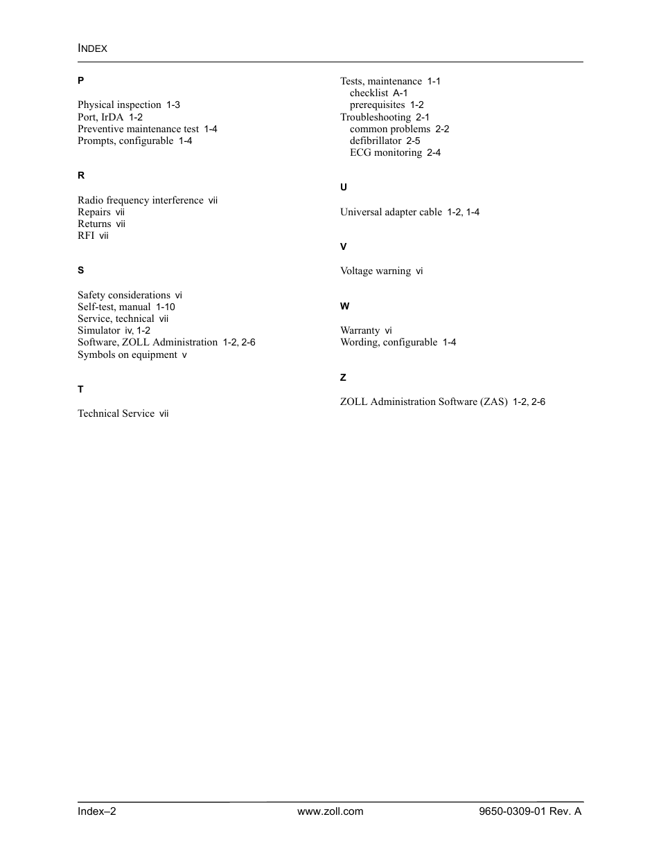 ZOLL AED Pro Rev A User Manual | Page 36 / 36