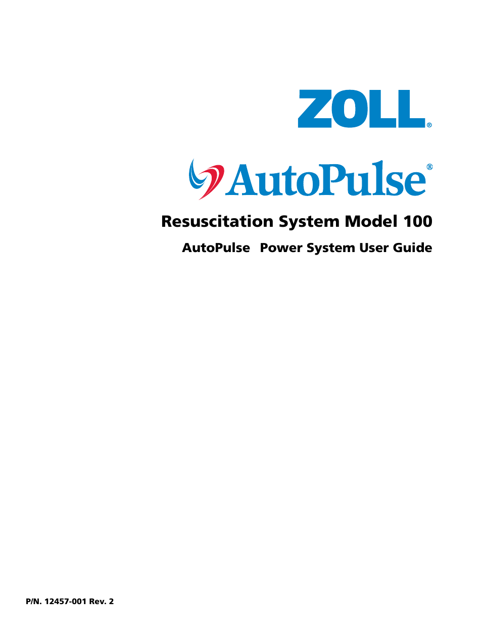 ZOLL AutoPulse Rev A User Manual | 50 pages