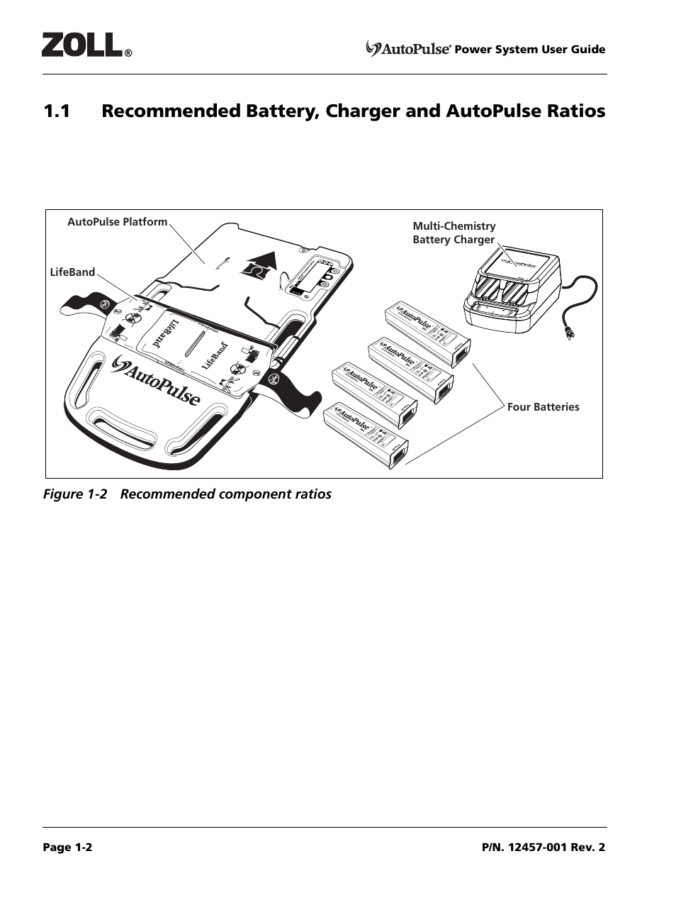 Figure 1-2 recommended component ratios, Figure 1-2 recommended component ratios -2 | ZOLL AutoPulse Rev A User Manual | Page 12 / 50