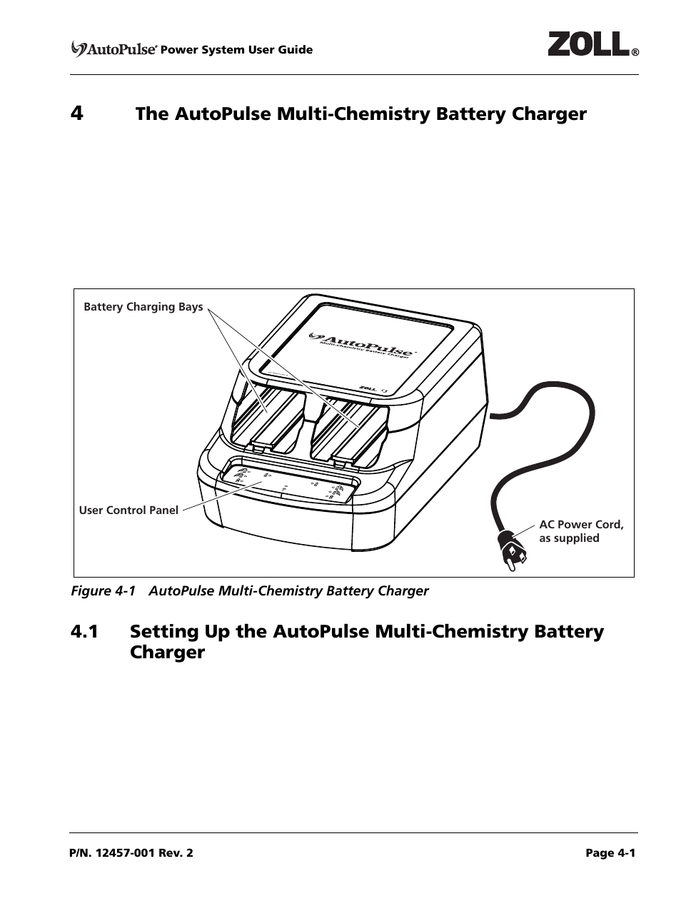 4 the autopulse multi-chemistry battery charger, The autopulse multi-chemistry battery charger | ZOLL AutoPulse Rev A User Manual | Page 17 / 50