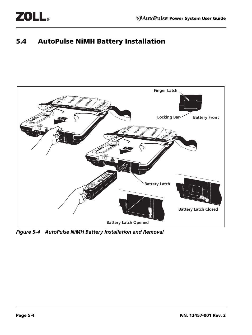 4 autopulse nimh battery installation, 4 autopulse nimh battery installation -4 | ZOLL AutoPulse Rev A User Manual | Page 26 / 50