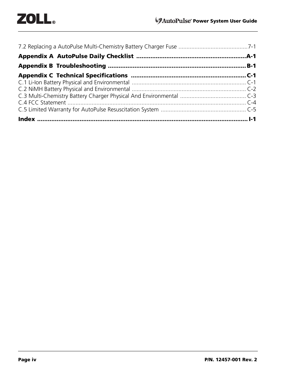 ZOLL AutoPulse Rev A User Manual | Page 4 / 50