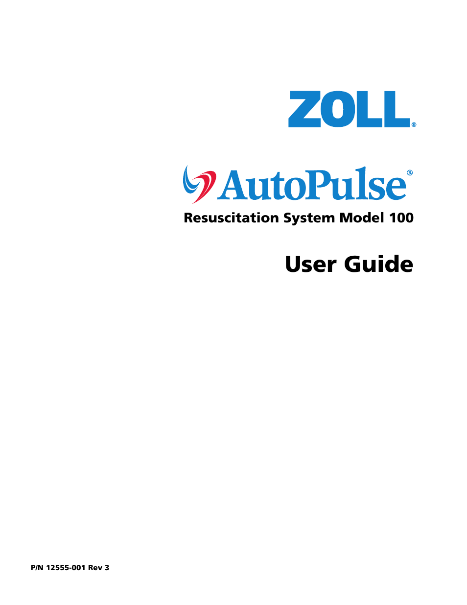 ZOLL AutoPulse 100 User Manual | 90 pages