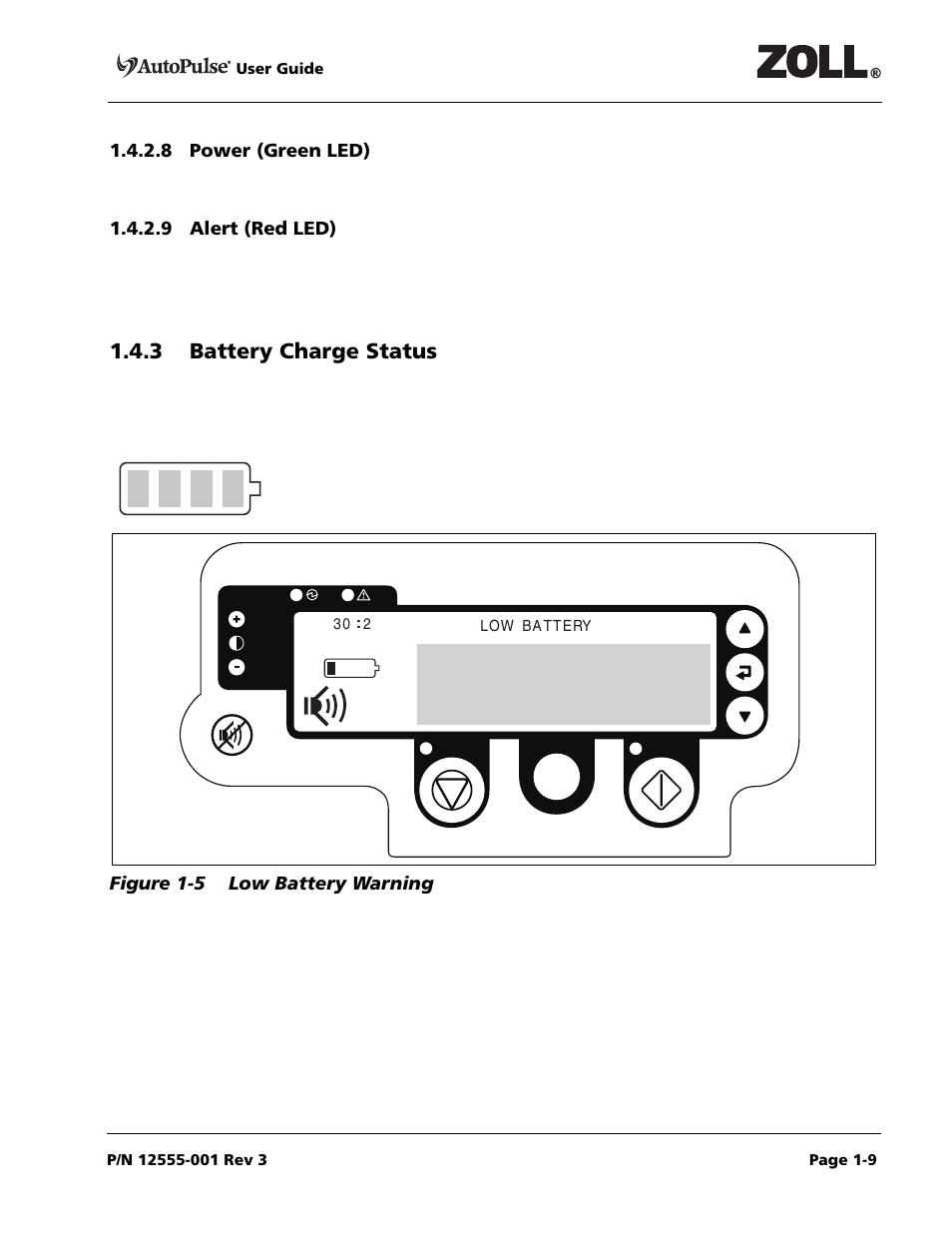 3 battery charge status | ZOLL AutoPulse 100 User Manual | Page 21 / 90