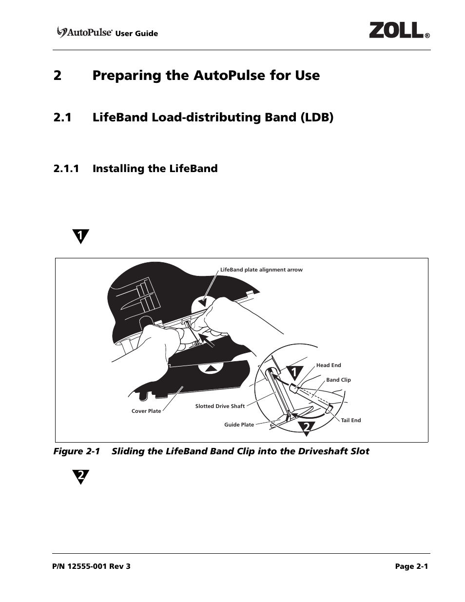 2preparing the autopulse for use, 1 lifeband load-distributing band (ldb) | ZOLL AutoPulse 100 User Manual | Page 25 / 90
