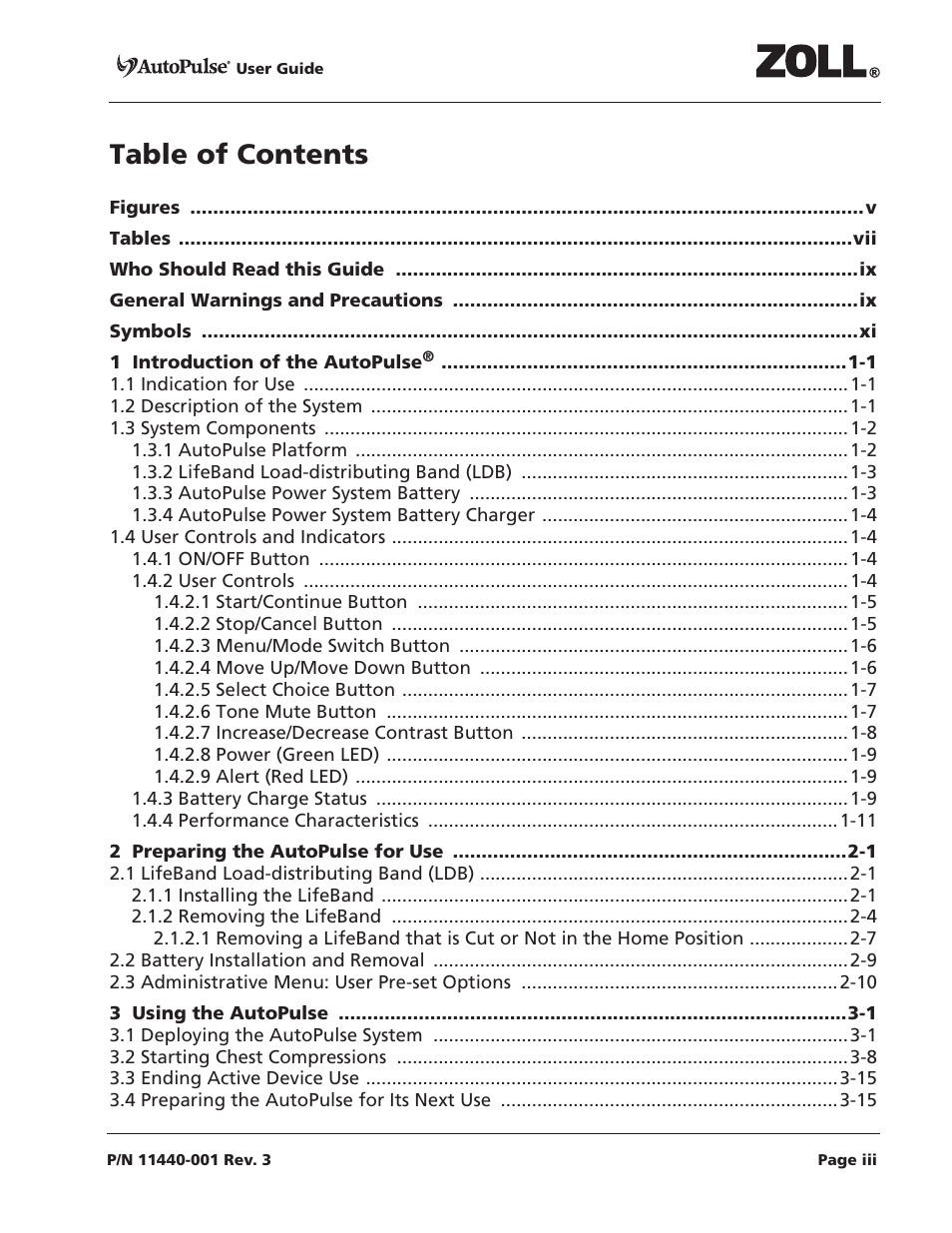 ZOLL AutoPulse Rev D Users Guide User Manual | Page 3 / 86