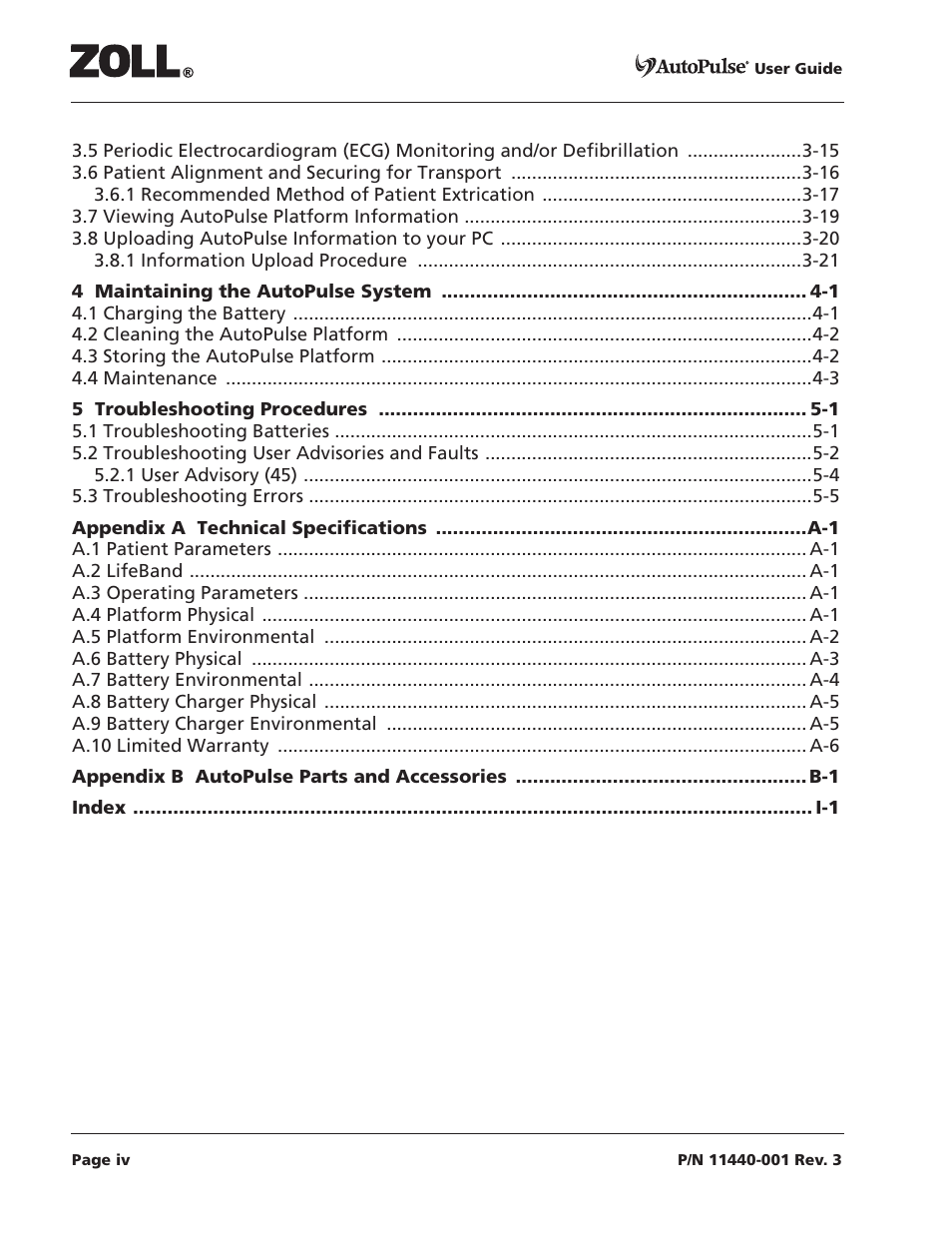 ZOLL AutoPulse Rev D Users Guide User Manual | Page 4 / 86