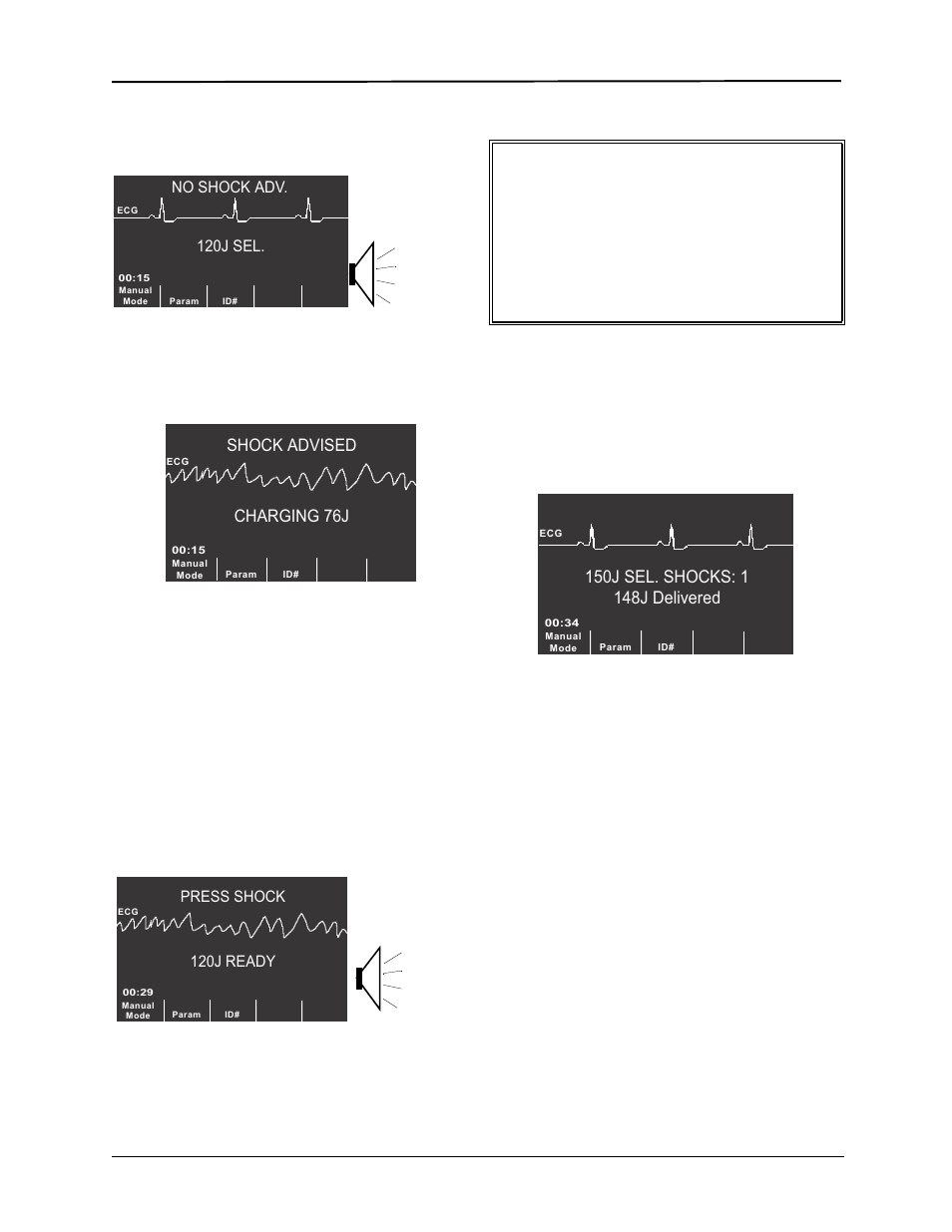Operating messages, Warning, Automated external defibrillator (aed) operation | Charging 76j, Shock advised | ZOLL E Series Monitor Defibrillator Rev R User Manual | Page 49 / 132