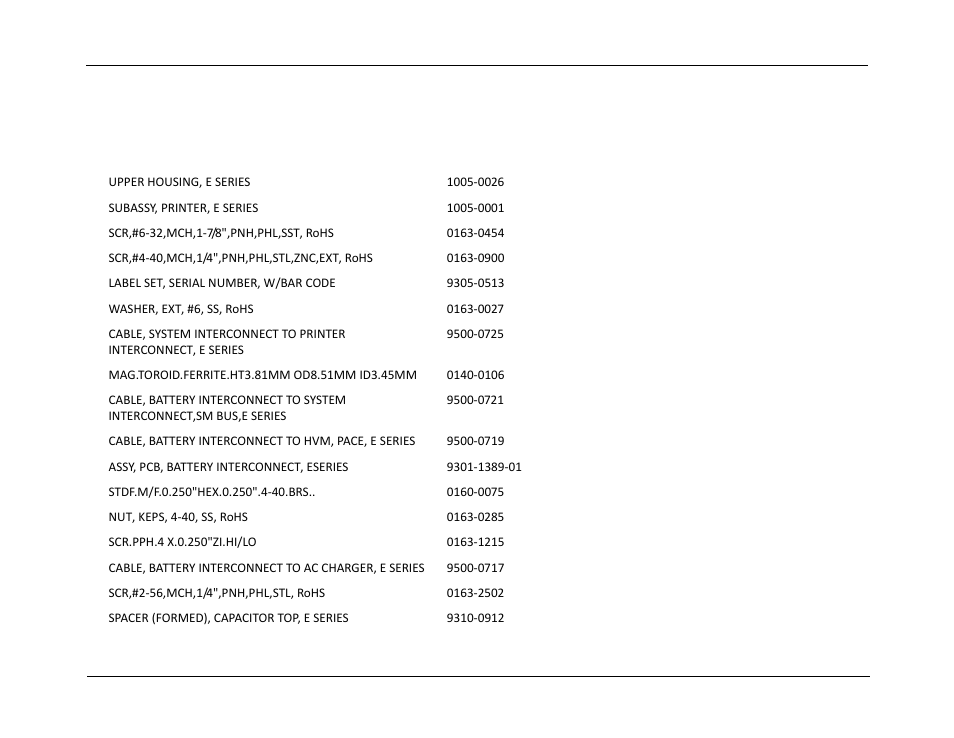 Replacement parts, Replacement parts -2 | ZOLL E Series Monitor Defibrillator Rev D User Manual | Page 68 / 280