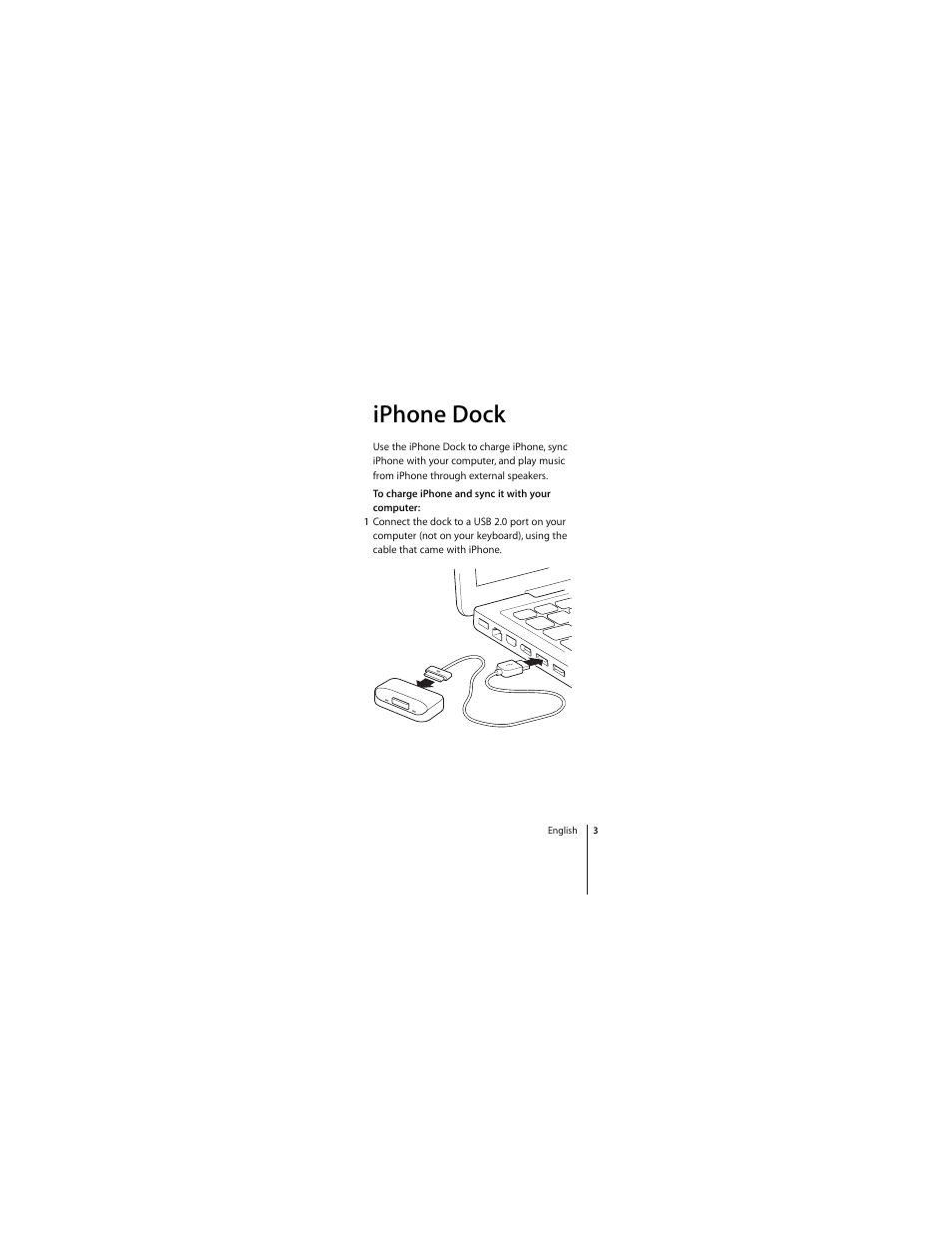 Iphone dock | Apple iPhone 3G Dock User Manual | Page 3 / 28