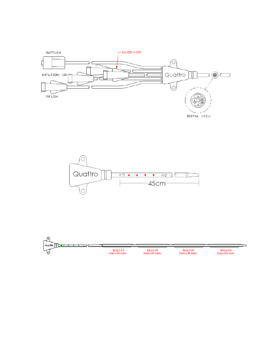 Shaft, Balloons, Quattro | ZOLL IVTM Catheter Quattro User Manual | Page 7 / 11
