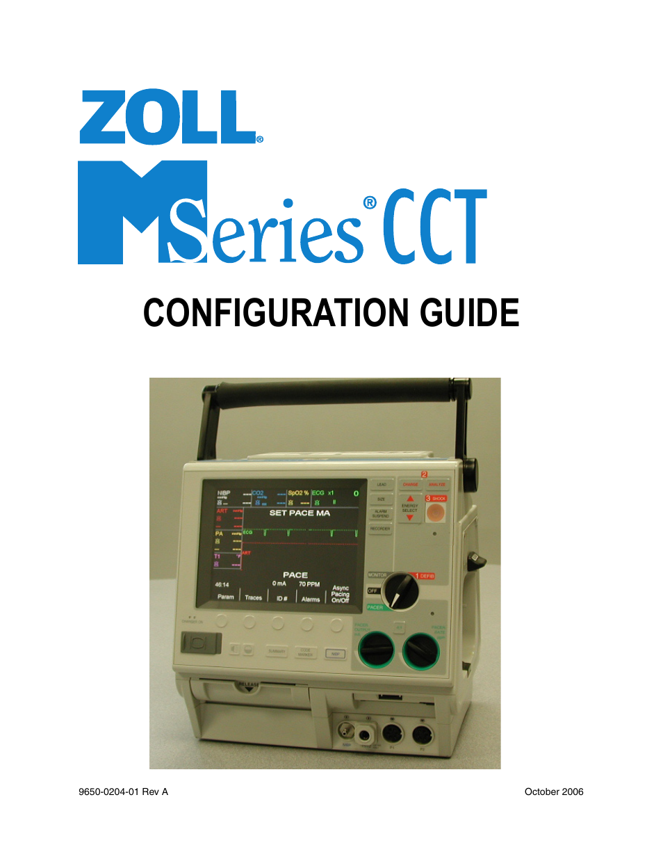 ZOLL M Series CCT Defibrillator Rev A User Manual | 38 pages